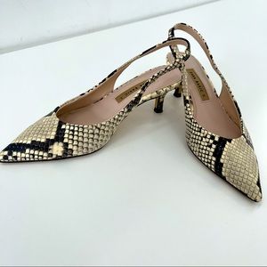 ZARA SNAKE PRINT HEELS Size 4 US 35 EU.